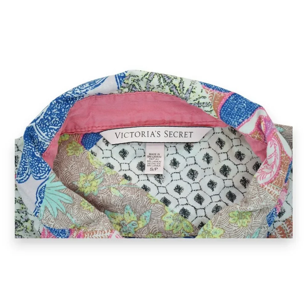 Victoria's Secret Women's - Floral Patchwork Sleepwear Shirt‎ Size S Long Sleeve